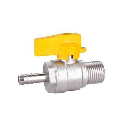 Válvula de bola de bronze lisa do gás com a válvula masculina do selo do conector X PTFE da mangueira