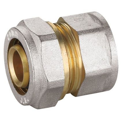 Conexões de latão niquelado PF5003 conector de união reto fêmea