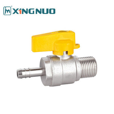 válvula de rosca masculina Válvula de esferas de gás de latão liso com conector de mangueira X Válvula de vedação PTFE masculina