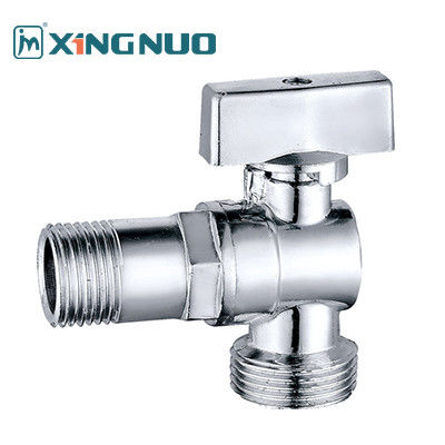 válvula de esferas de latão ângulo de grande fluxo de banheiro banheiro válvula cromado conector padrão para aplicações de água