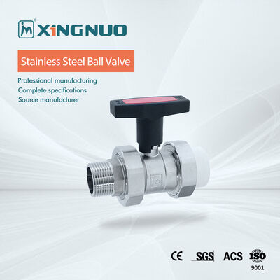 Valva de esferas roscada de aço inoxidável com vedação de PTFE para -20 a 200 °C e pressão nominal de 1000 PSI