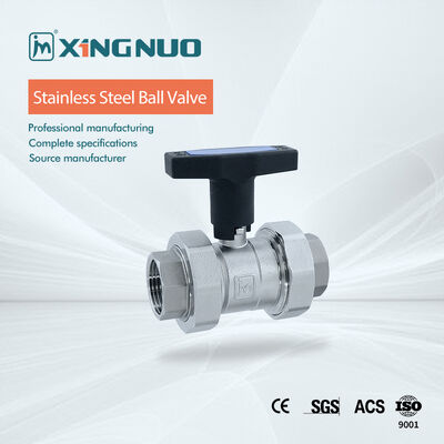 Material de vedação PTFE válvula de esferas de aço inoxidável com terminações de ligação em flange de 3 peças para controlo de tubulações industriais até 1000 PSI